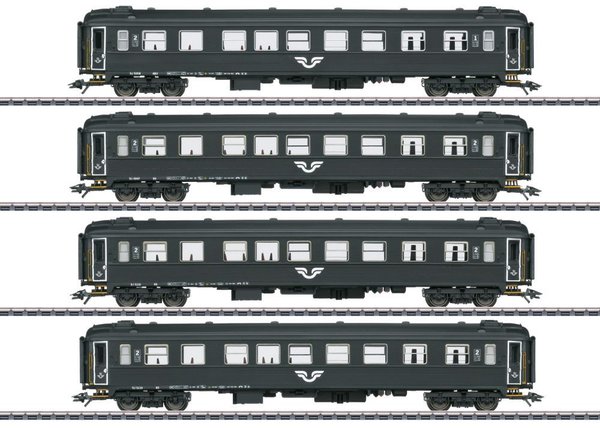 43788 Vier Reisezugwagen der Schwedischen Staatsbahnen (SJ) Epoche VI