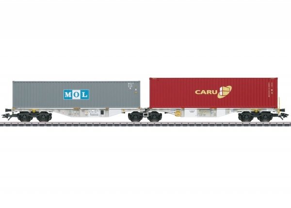 47811 Doppel-Containertragwagen Bauart Sggrss 80 der AAE Railease S.ár.l, Luxembourg Epoche VI