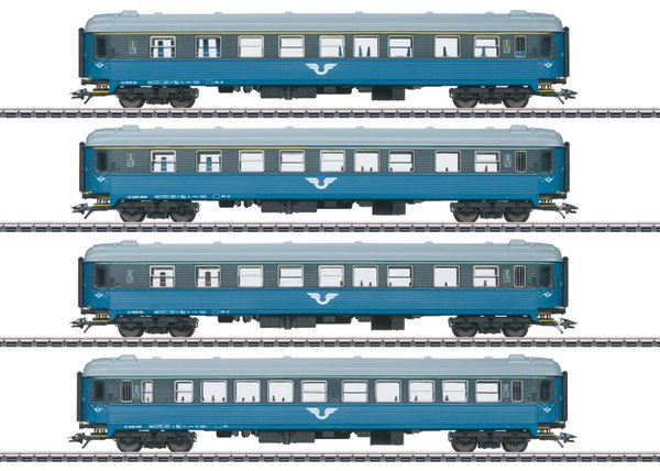 43787 Vier Reisezugwagen der Schwedischen Staatsbahnen (SJ) Epoche V