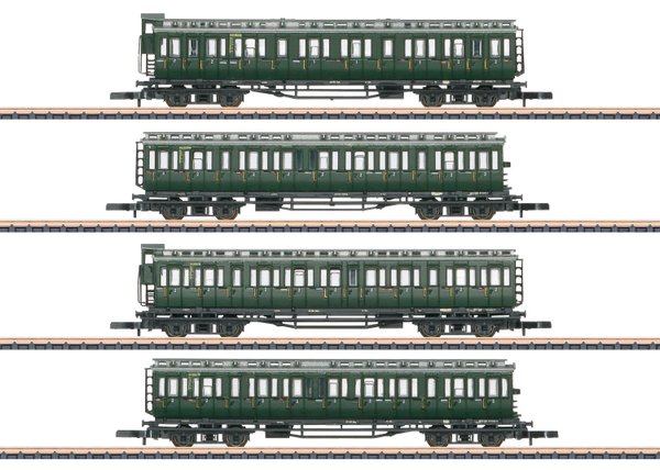 87565 4 vierachsige Abteilwagen der Deutschen Bundesbahn (DB) Epoche III